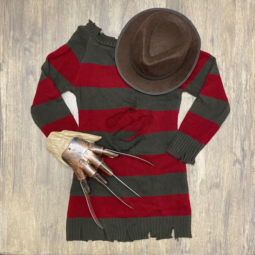 *SOLD* Ladies' Freddy Krueger Costume (3pc set), Small